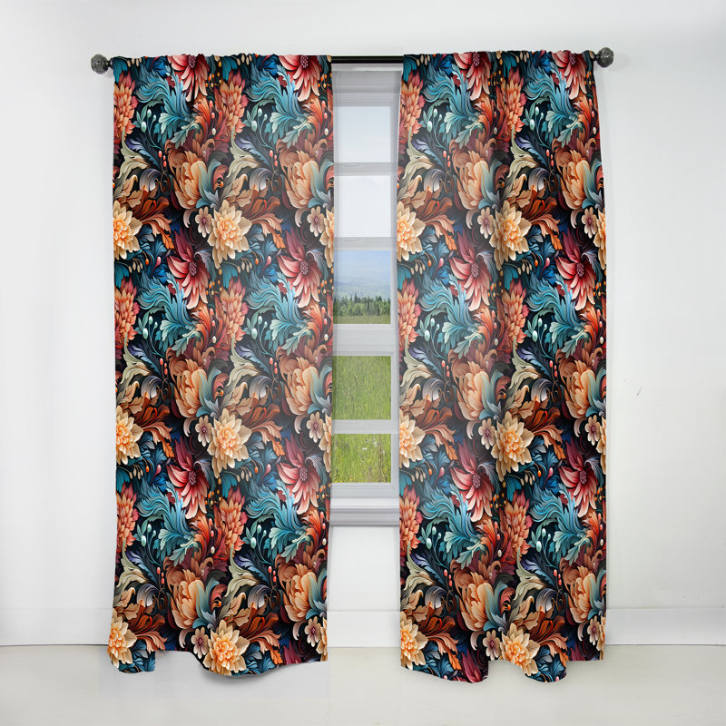 Rideau obscurcissant Enchanted Paisley Gard Marble I - Abstract, L 52 po x L 90 po
