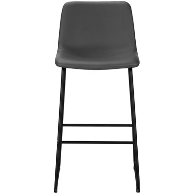 Chaise de bureau debout en similicuir gris, chaise de bureau à structure en métal noir pour bureau, fabrication