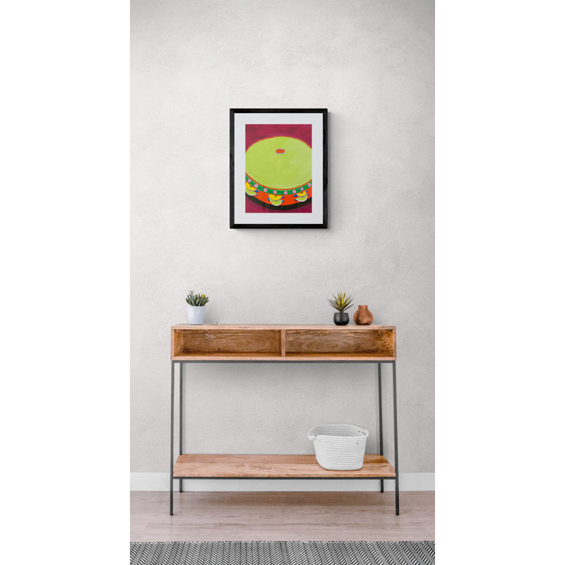 Tambourine Print by Sue Graef, Black Framed Paper, 21.25" H x 17.25" W