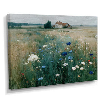 «Farmhouse In The English Meadows», art mural encadré campagne