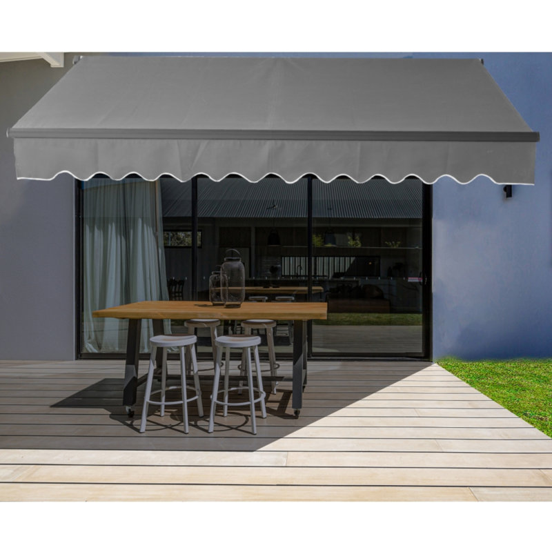 Gray Polyester Retractable Awning Fabric Replacement 10' x 8'