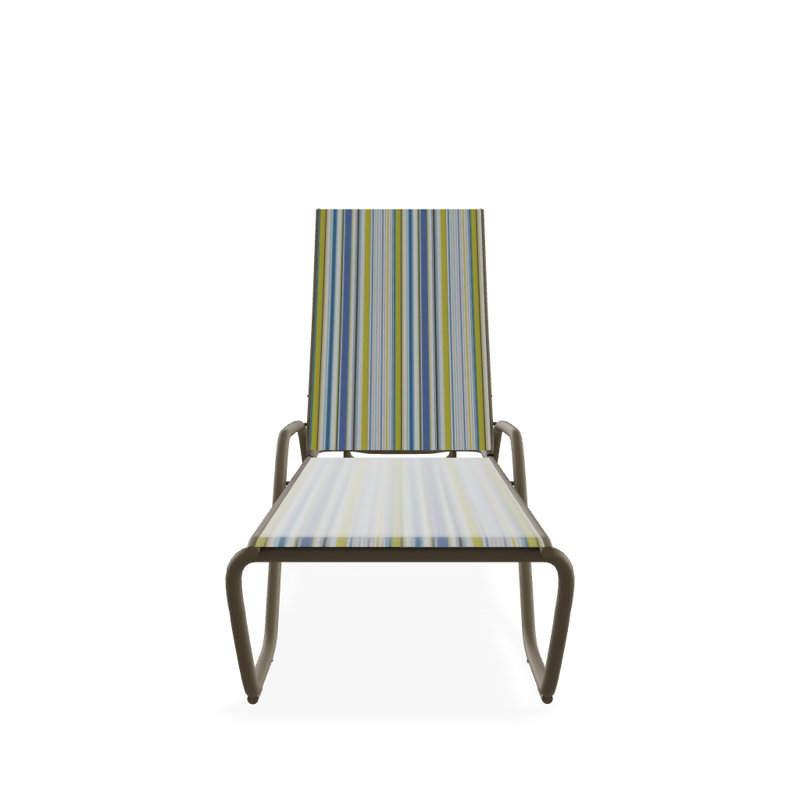 Outdoor Rust-Resistant Metal Chaise Lounge, Textured Beachwood, Coastline