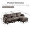 Canapé d'angle modulaire capitonné avec pouf amovible