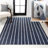 Rand Distressed Ticking Stripe Machine-Washable Navy/Gray Rug-1470393841