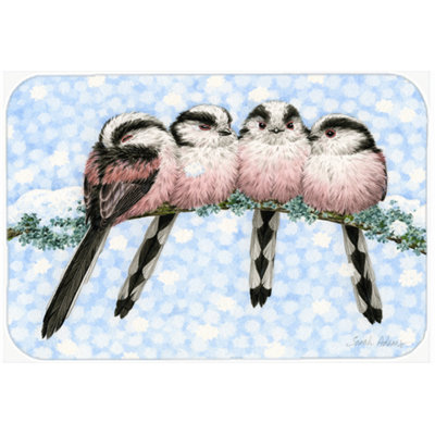 Caroline's Treasures Roosting Long Tailed Tits Glass Cutting Board