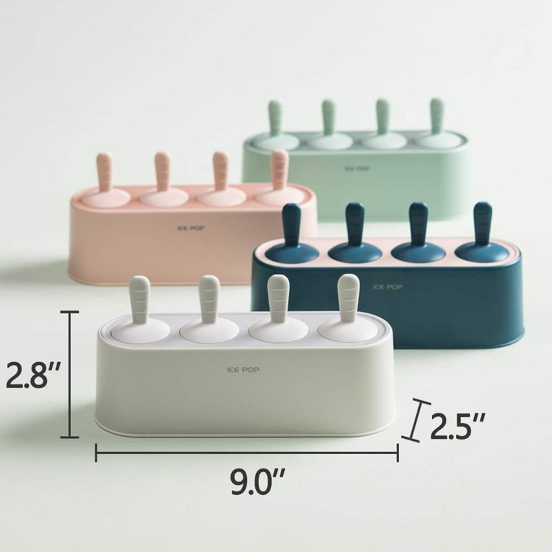 Ensemble de 4 moules à glaçons en silicone fait maison, Rose