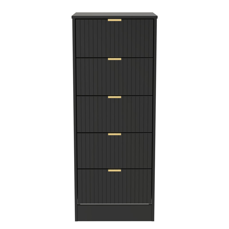 Barriner Bedside Table, Deep Black/Black Matt