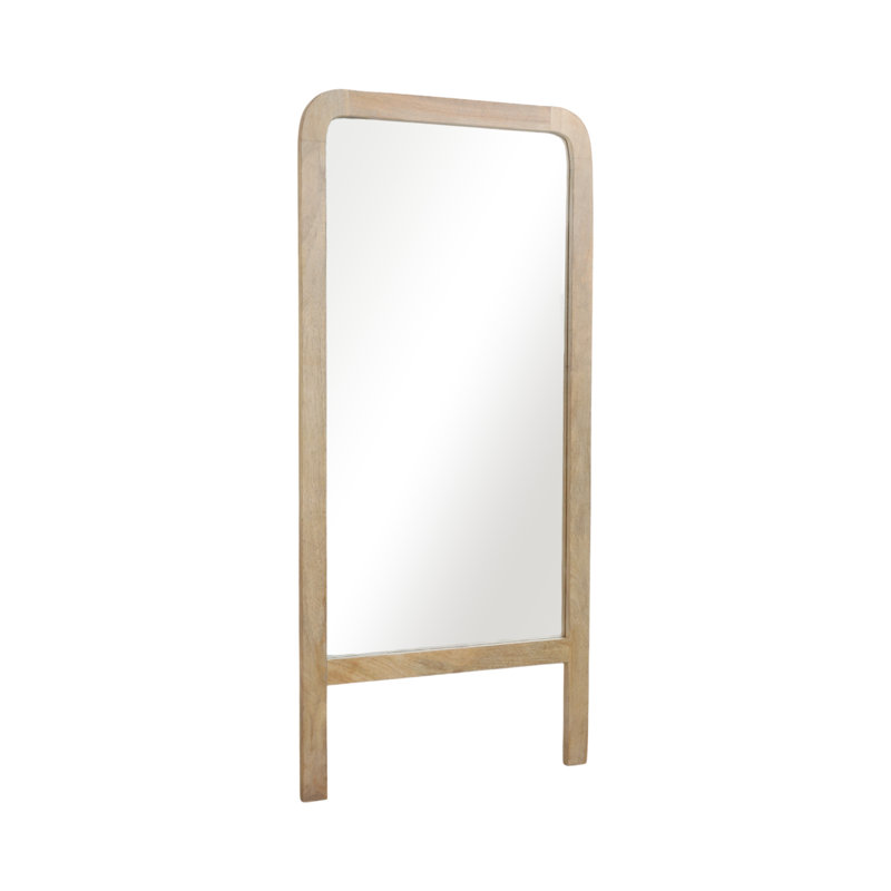 60" Mango Wood Framed Floor Mirror - Brown Finish - Full-Length Standing Mirror For Bedroom & Living Room