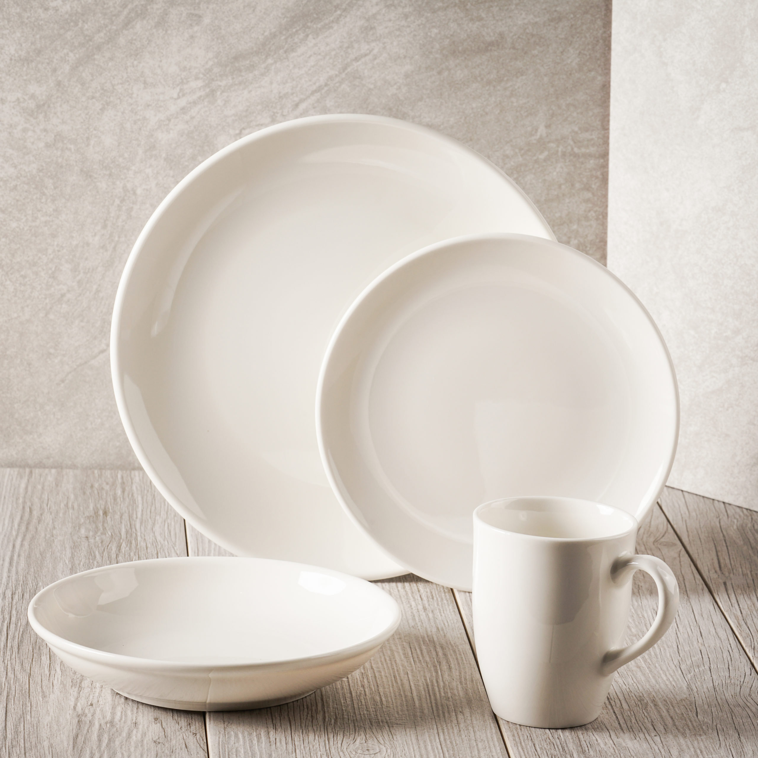 Turgla Home Warm White Piece Place Setting, Service for Wayfair