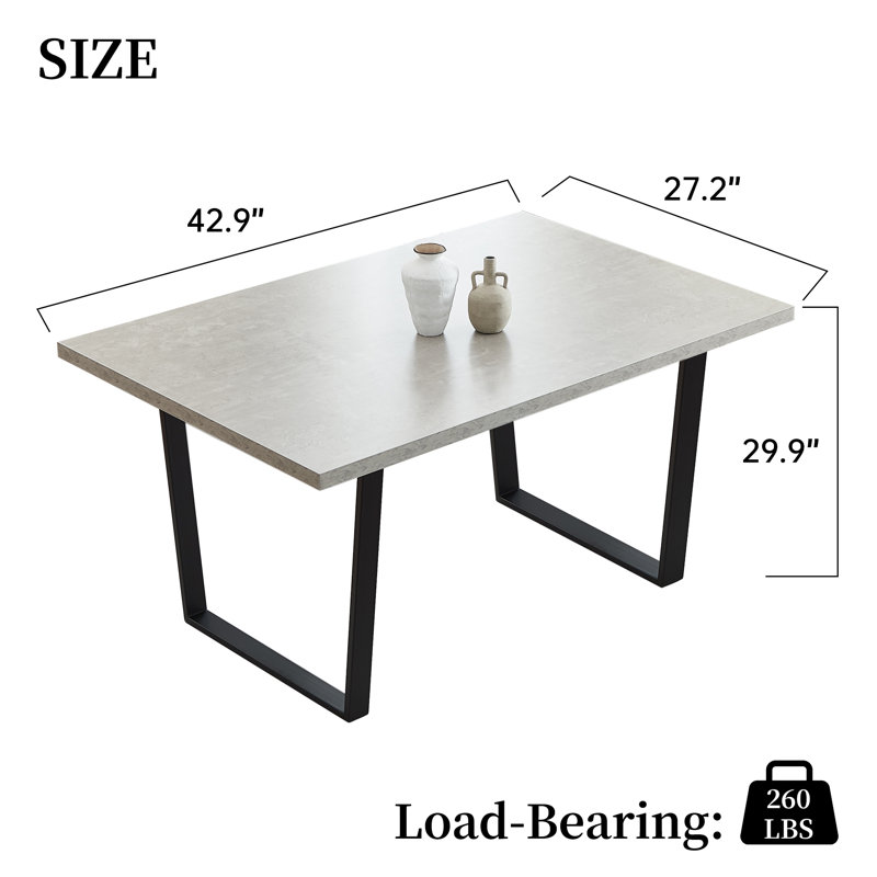 Zionna 3-Piece MDF Top Dining Table Set 47.2 in. Rectangle Table, 1-Back Corner Seat Bench and 1-Bench