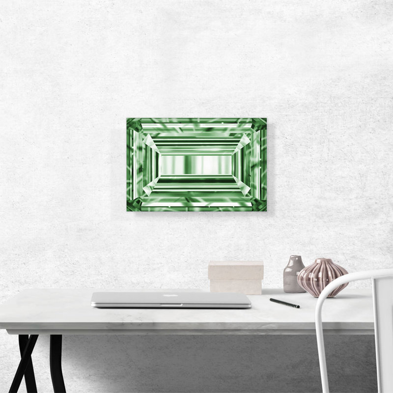 «Green Emerald Cut Diamond Jewel», impression sur toile tendue, H 12 po x l 18 po x 1,5 po