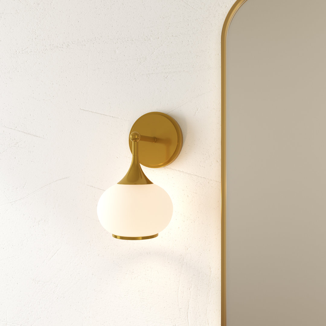 Modern Brass Wall Light with Glass Shade, Decorative Bedside & Hallway Sconce, Soft Ambient Lighting