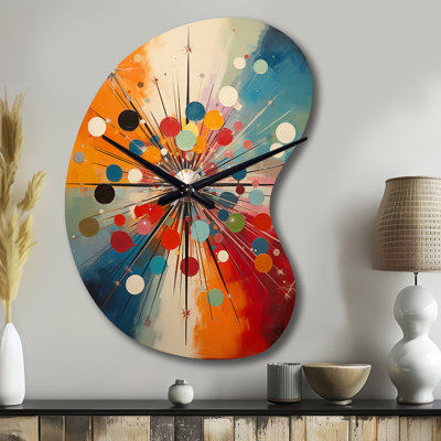 Horloge murale colorée Mid-Century