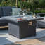 Hafza 2 Seat Aluminium Sofa Set - with Square Fire Pit Table - White-111830537-111830536