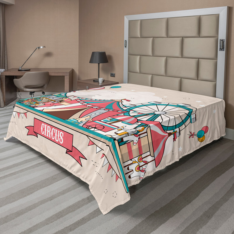 Multicolore Ambesonne, Drap plat pour taille de lit très grand californi
