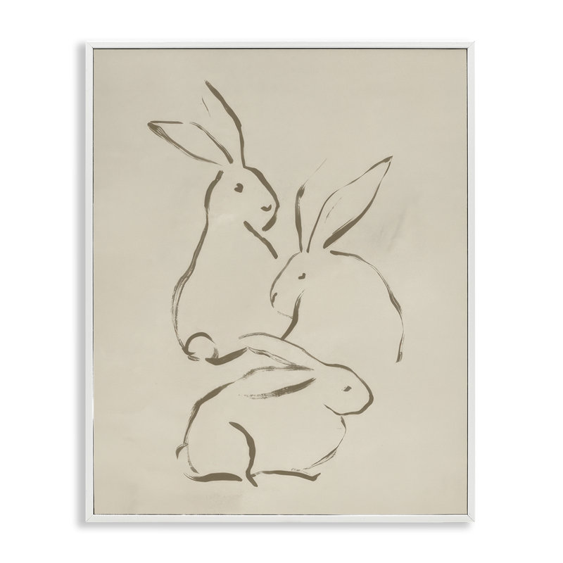«Earthtone Bunny S croquis», estampe numérique par June Erica Vess be-844, Giclée encadrée blanc bord de mer