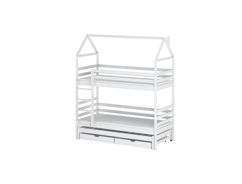 Glengarry 90 X 190cm Bunk Bed with Storage Included with Trundle Included, White