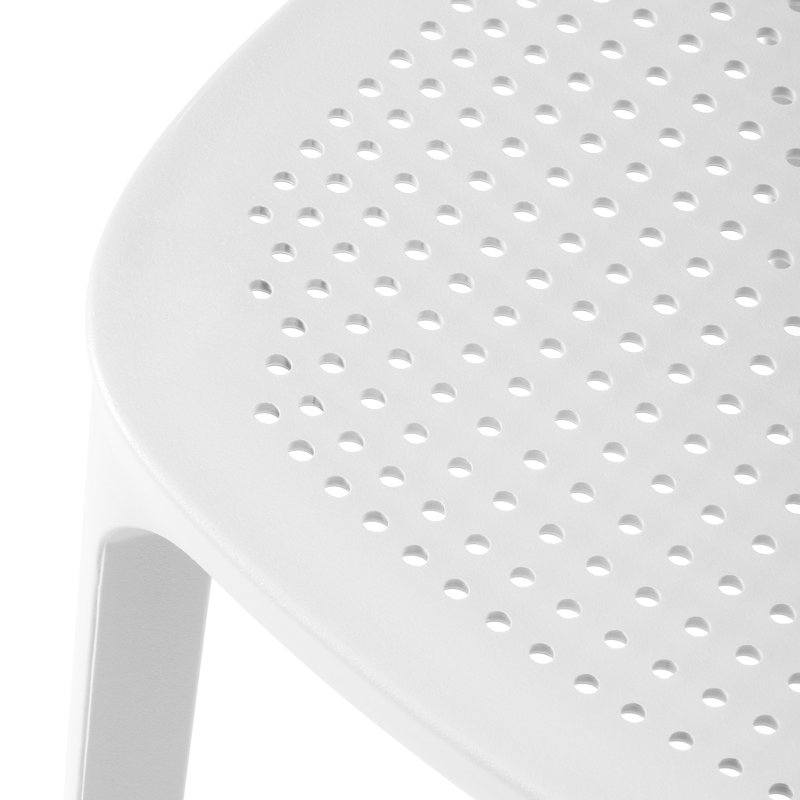 Outdoor Stacking Dining Side Chair, White