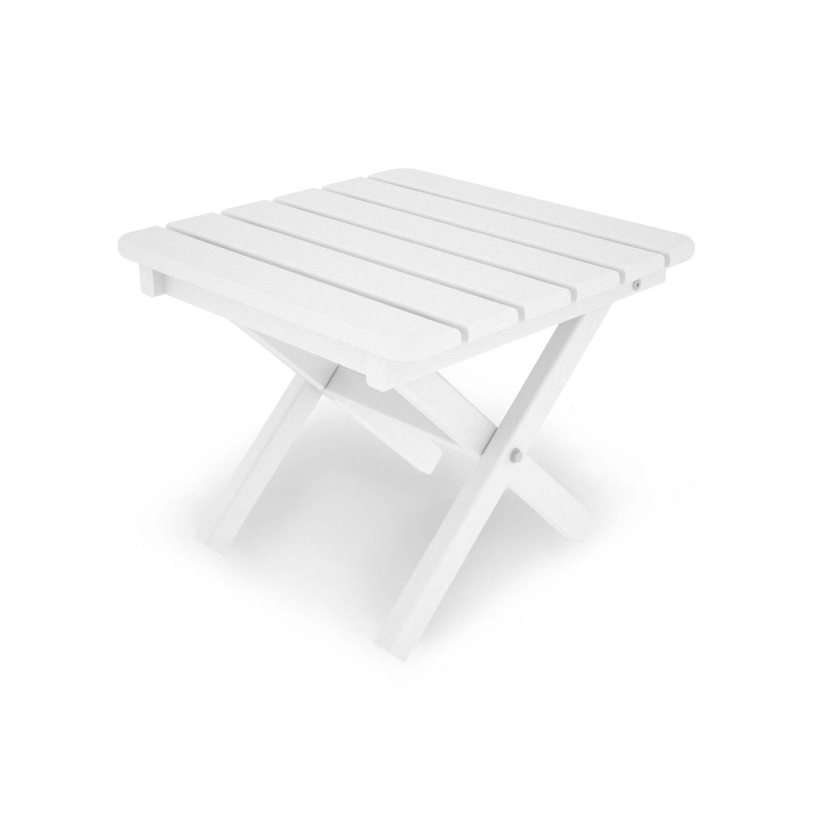 POLYWOOD Square 18" Folding Side Table, White