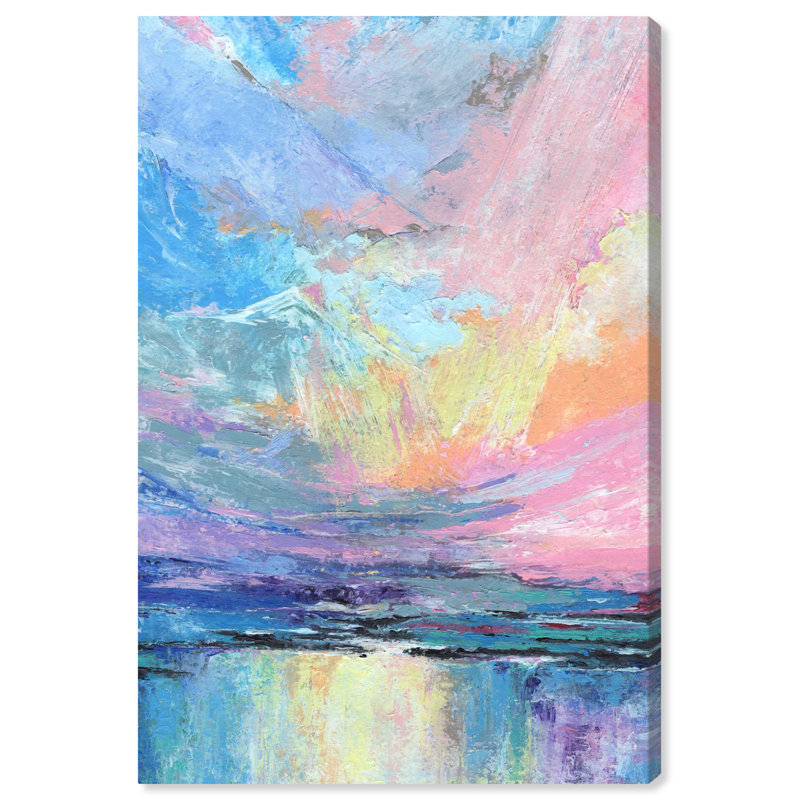 Nature's Colors Abstract Canvas Wall Art in Pastel Hues, 24" x 16"