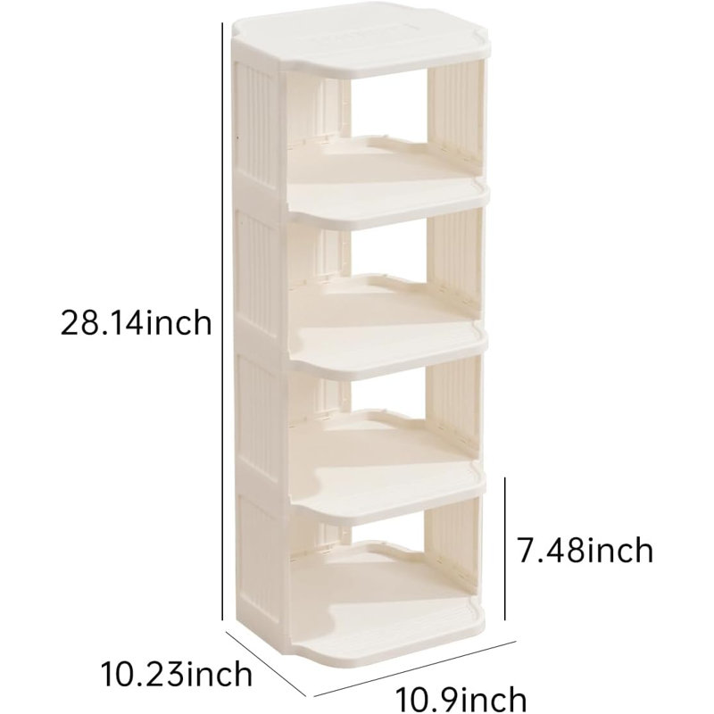 5-tier Vertical Shoe Rack Compact Plastic Organizer