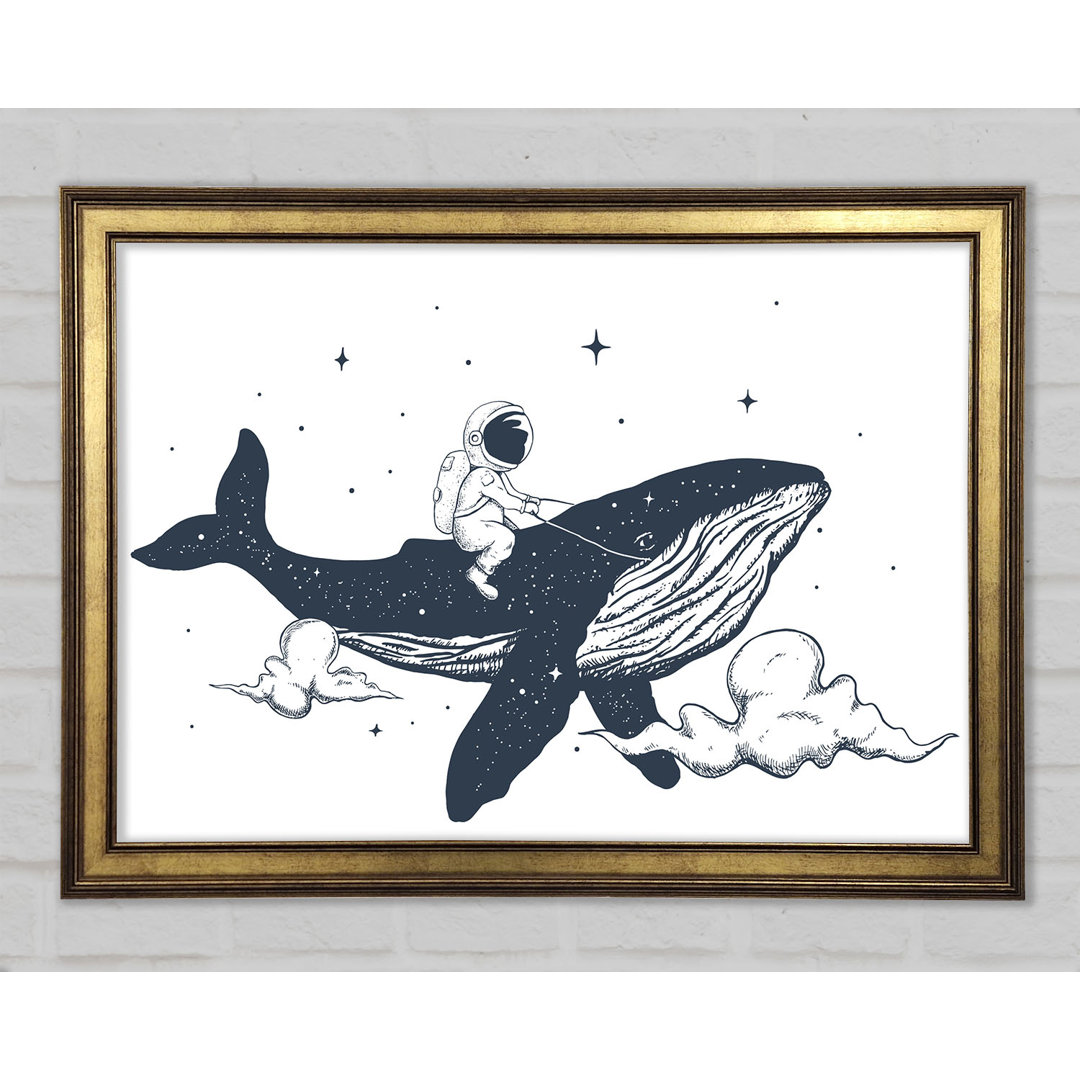 Gerahmtes Leinwandbild Astronaught On A Whale