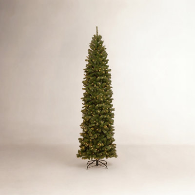 North Valley Spruce Pencil Slim Tree with Clear Lights