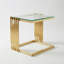 Ensemble de 2 tables basses dorées, plateau en verre trempé avec structure en acier inoxydable 201, table basse d'appoint moderne pour la chambre à coucher du salon