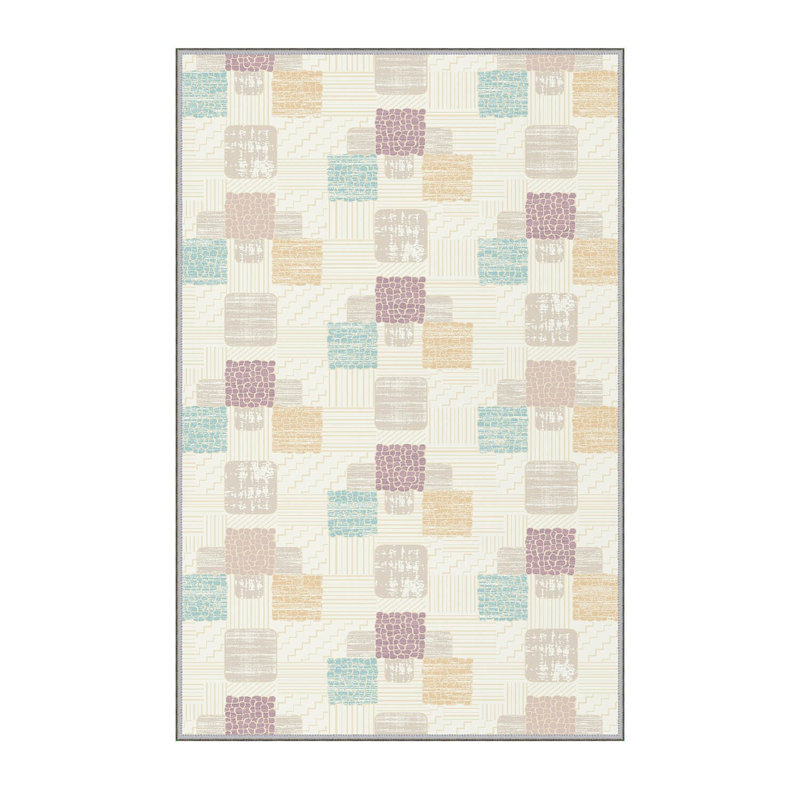 Stylish Woven Carpet, 100% Polyester, Pile Height: 0.3 in | Antibacterial & Non-Slip Underside, 3D Digital Printing | Machine Washable, Perfect for Home Décor, Living Room & Bedroom Use