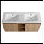 Meuble-lavabo mural 48 po avec lavabo double, charnière de porte à fermeture en douceur