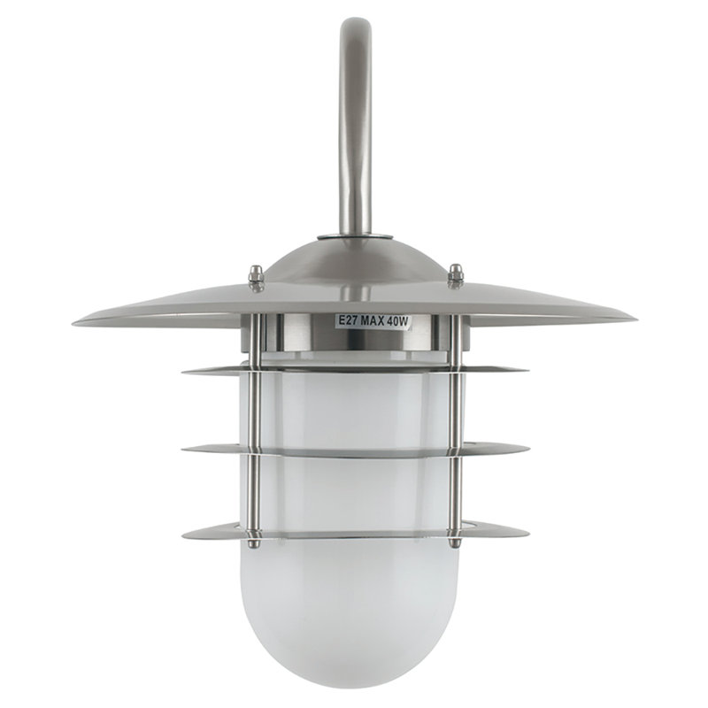 Daggett Frosted Glass Outdoor Wall Lantern, Steel