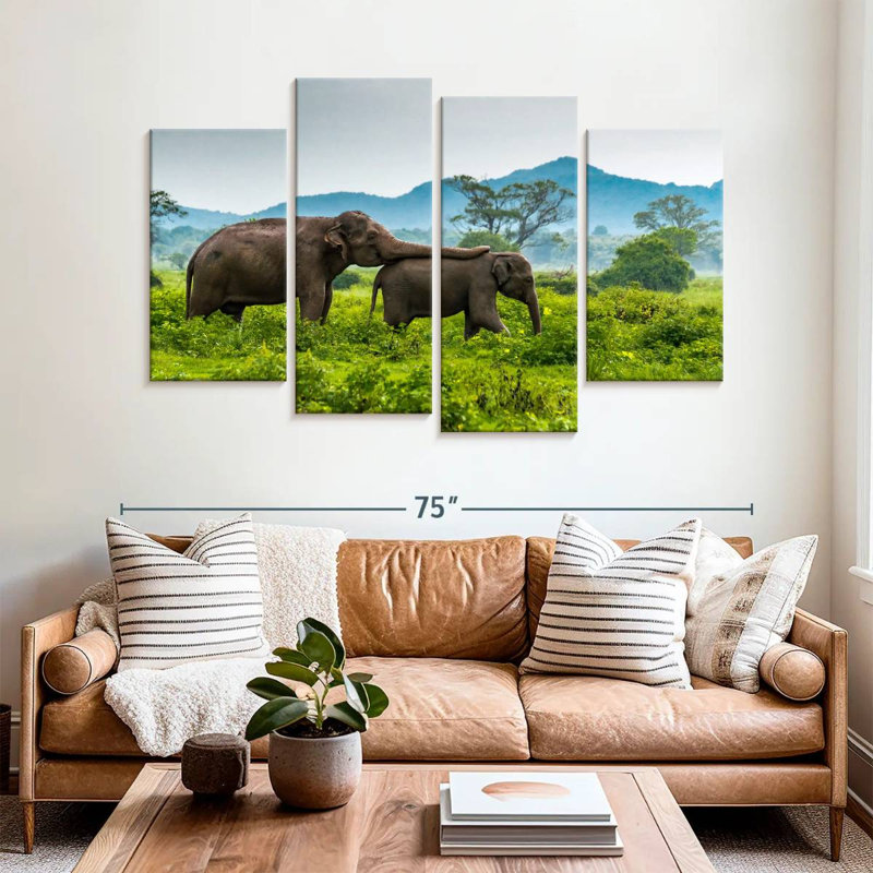 Brampt Elephant Motherly Love, 42"H x 68"W