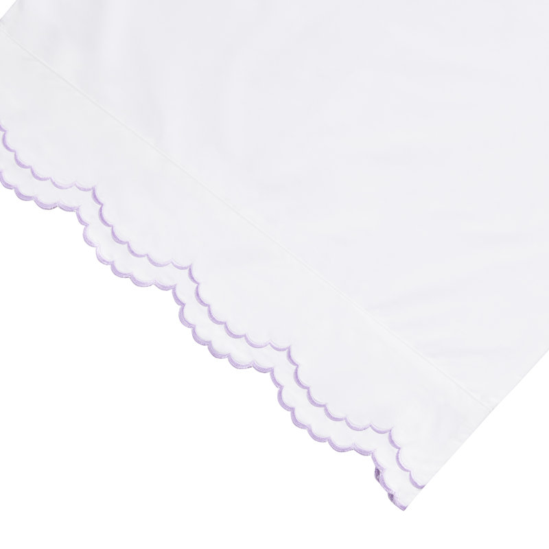 Bartlow 300 Thread Count 100% Cotton Pillowcase, Standard Pillowcase, Lilac/ White
