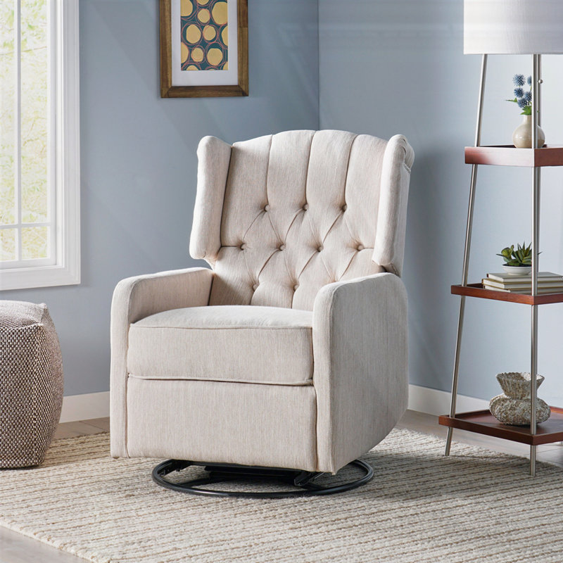 Fauteuil inclinable manuel avec pivot à 360 degrés, Beige