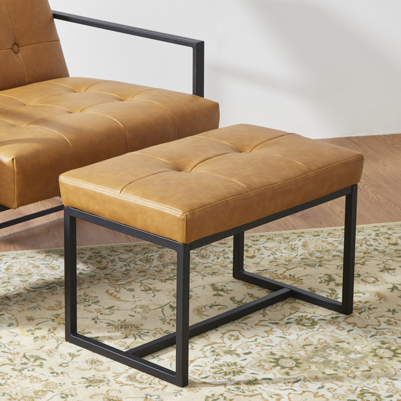 Buren Iron Accent Stool, Camel