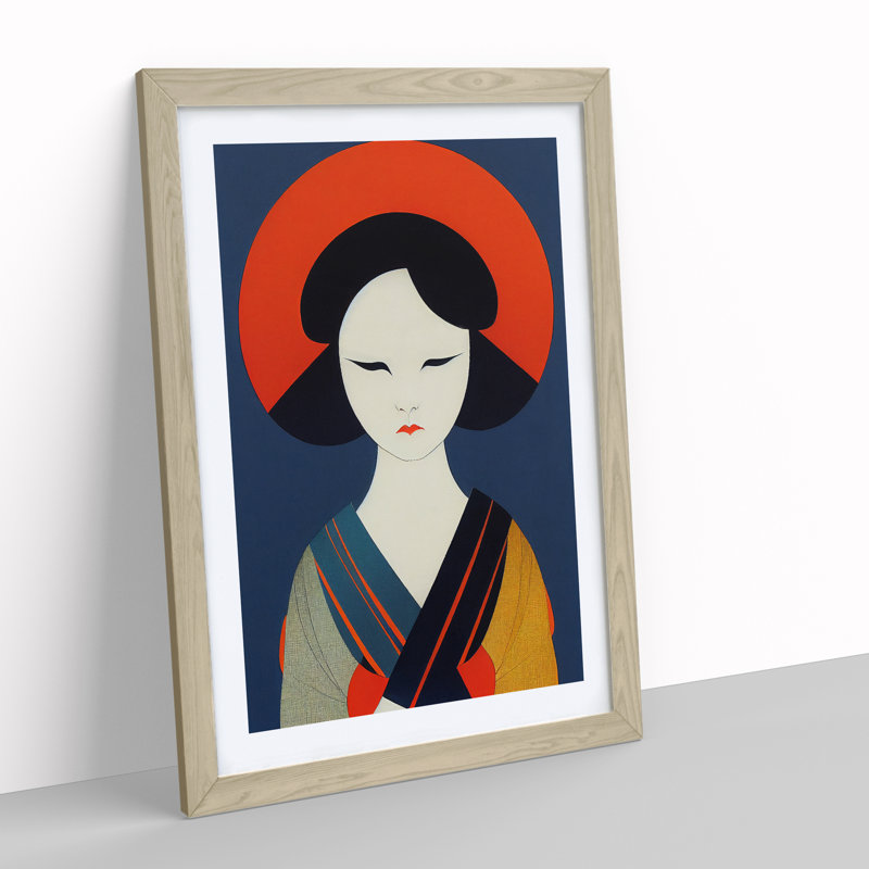 View Of A Geisha No.2 - Single Picture Frame Print, 34cm H x 25cm W x 2cm D, Oak Framed