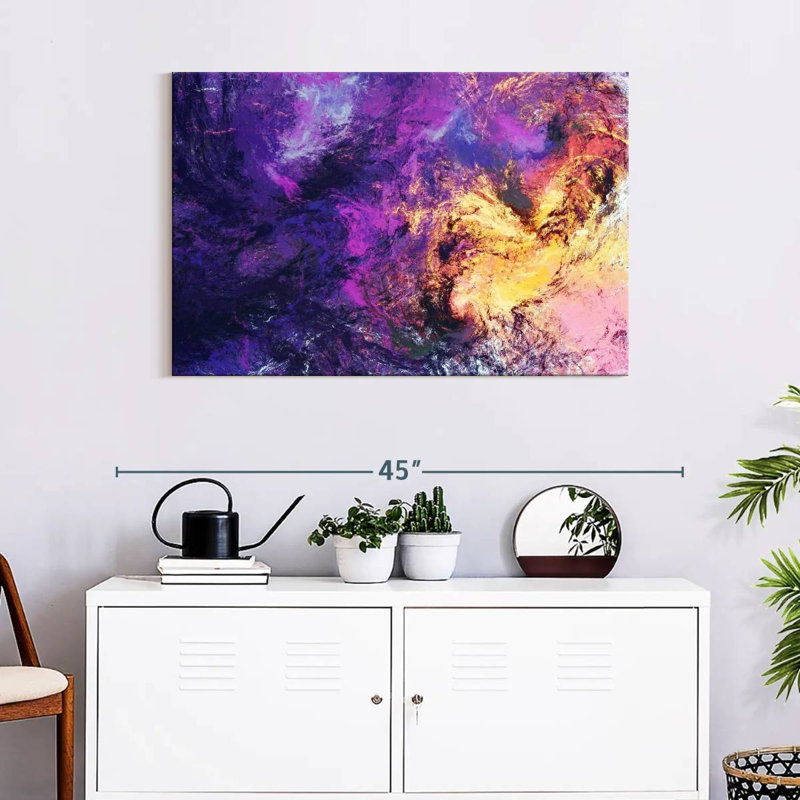 Avery Purple Abstract Texture, 24" H x 36" W