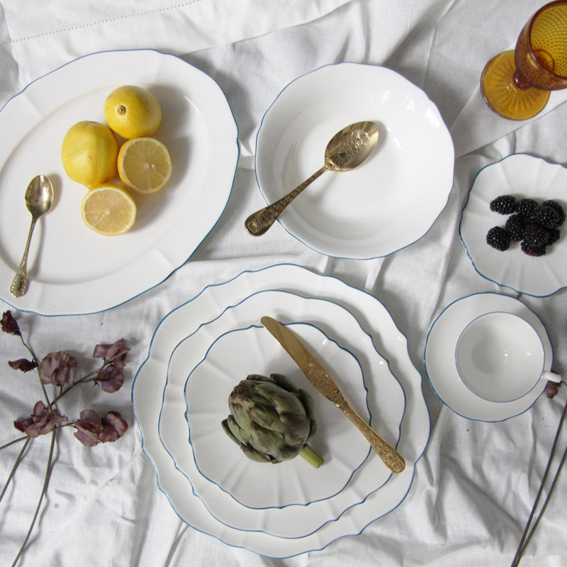 Twig New York Amelie Bone China Platter, Royal Blue