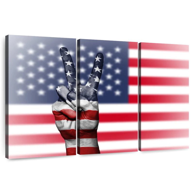 Borges American Flag Peace, 36" H x 57" W