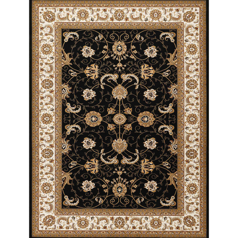 Manchester Area Rug, Rectangle 7'10" x 10'6", Black/Ivory