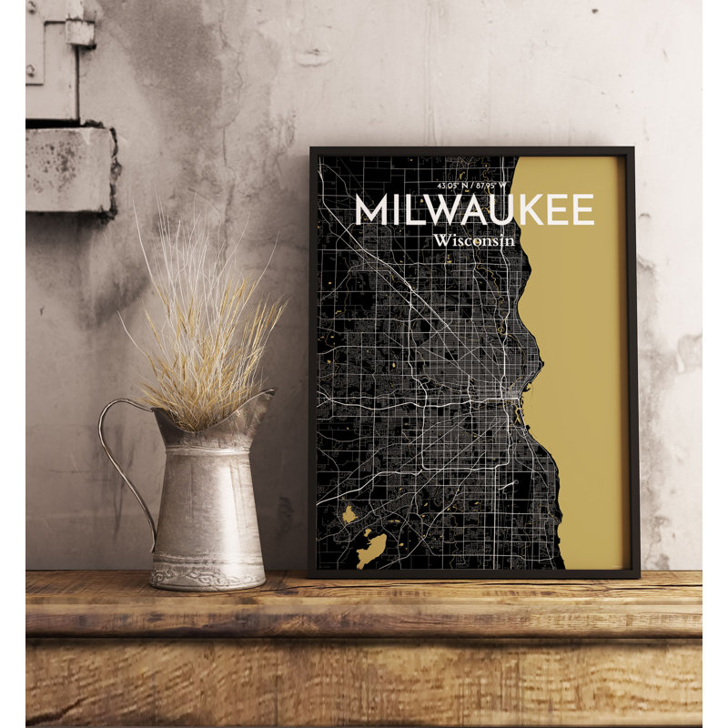 Milwaukee City Map - No Frame Print, 43.2cm H x 27.9cm W x 0.13cm D
