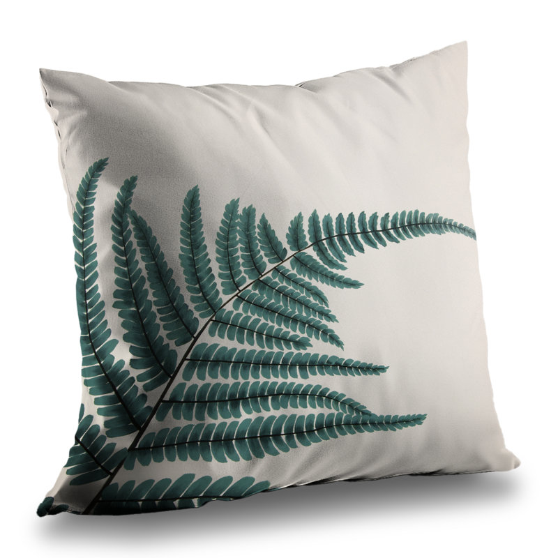 Fern Bathroom Green Poly Twill Throw Pillow - Home Decor Insert