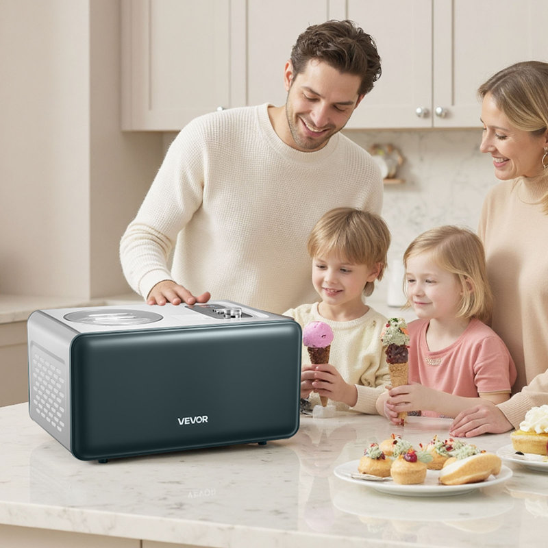 Machine à crème glacée automatique de 1,5 pte avec compresseur intégré sans pré-congélation