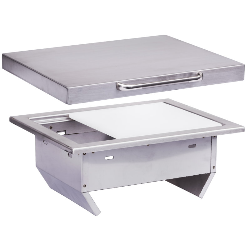 13.81" Stainless Steel Drop-in Outdoor Garbage Storage