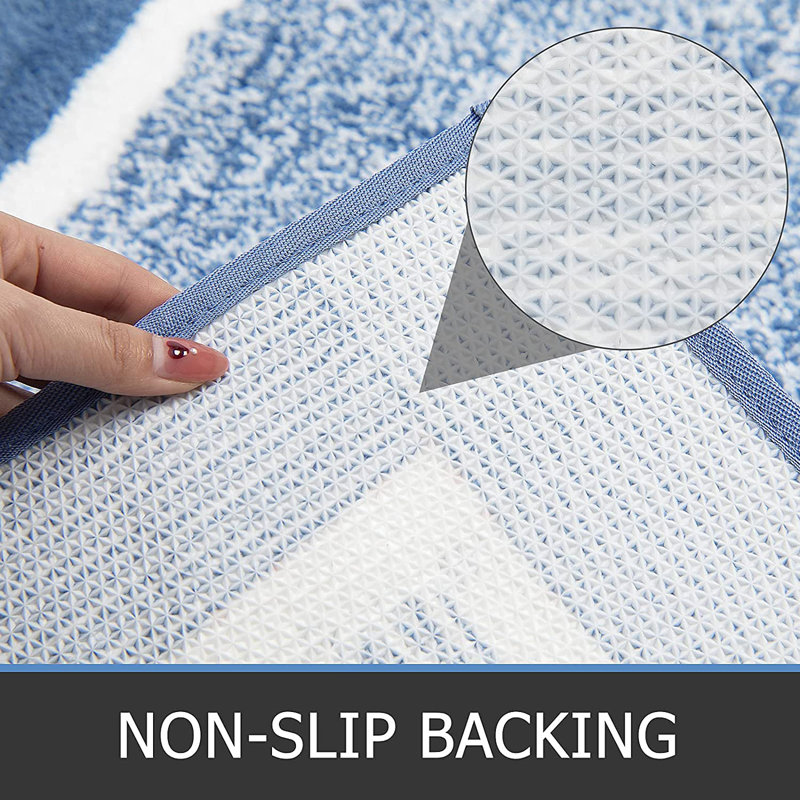 Ultra Soft 3-Piece Set Rectangle Bath Rug, Blue