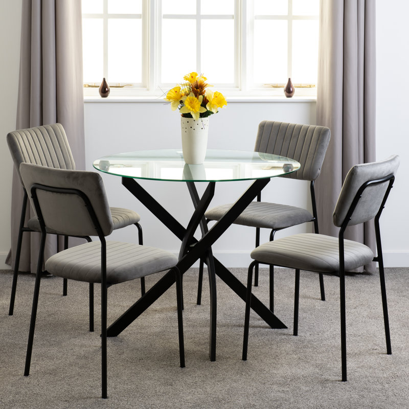 Yelena 4 - Person Dining Set, Light Grey