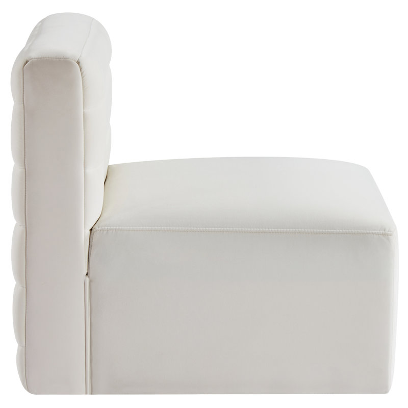 Enso Velvet Slipper Chair, Cream Velvet