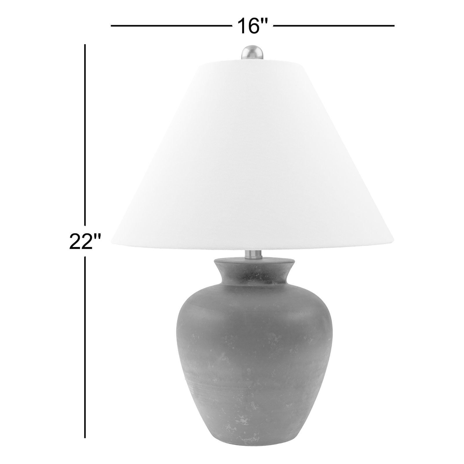 Calico Table Lamp, Gray Finish / Natural Shade