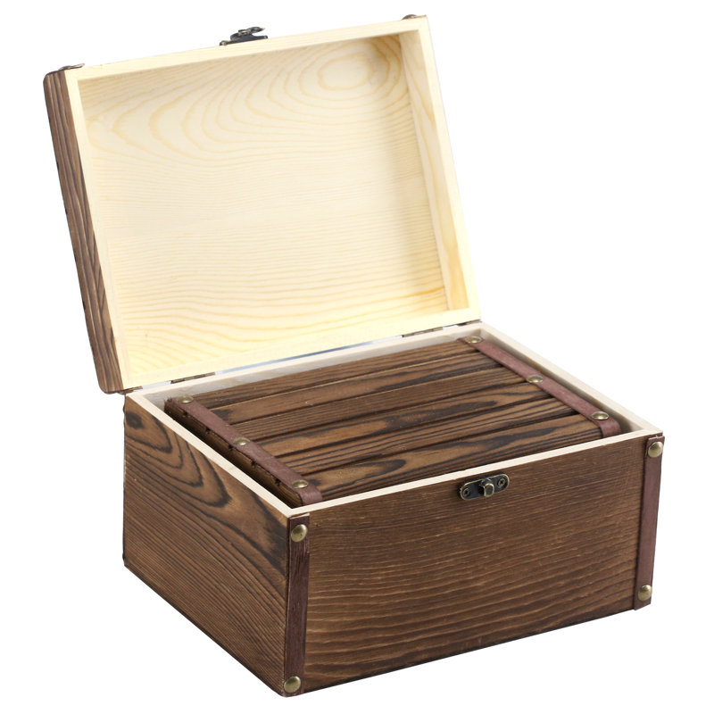 Solid and Manufactured Wood 3 Piece Decorative Bin Set