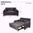 Extra-Large 61-Inch 2-In-1 Fabric Sofa Bed, Double Sofa With Storage Bag, Reinforced Iron Frame, Adjustable Backrest And Cushions, Suitable For Bedrooms, Living Rooms And Outdoor Areas.-903179382